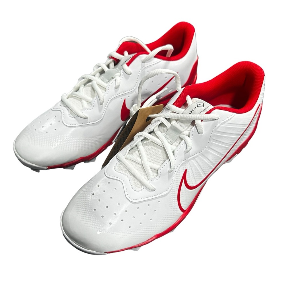Nike Size 10 1/2 Alpha Huarache Varsity 4 Baseball Cleats Red White